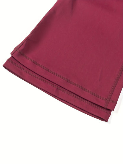 High-Waist Stretch Yoga Leggings with Pockets - Durable, Flare-Wide Leg, Non-Sheer Sports Pants for All Seasons