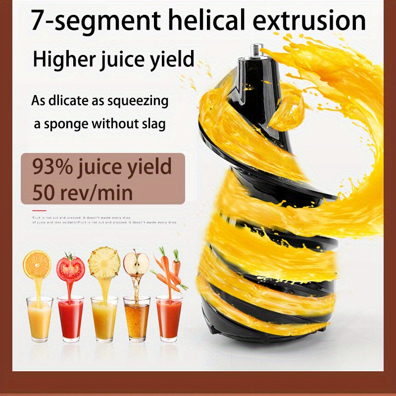 1pc US Plug Hilton Slow Juicer, Cold Press Juice Extractor Masticating Juicer Fruits And Vagetables Juicer
