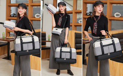 Simple Large-capcity Travel Bag Sets, Lightweight Luggage Zipper Handbag, Portable Overnight Bag With Detachable Strap Unisex Bag For Daily Use