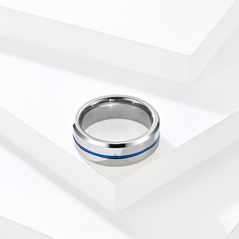 A Minimalist Men's Ring Made Of Tungsten Steel, Perfect As A Gift