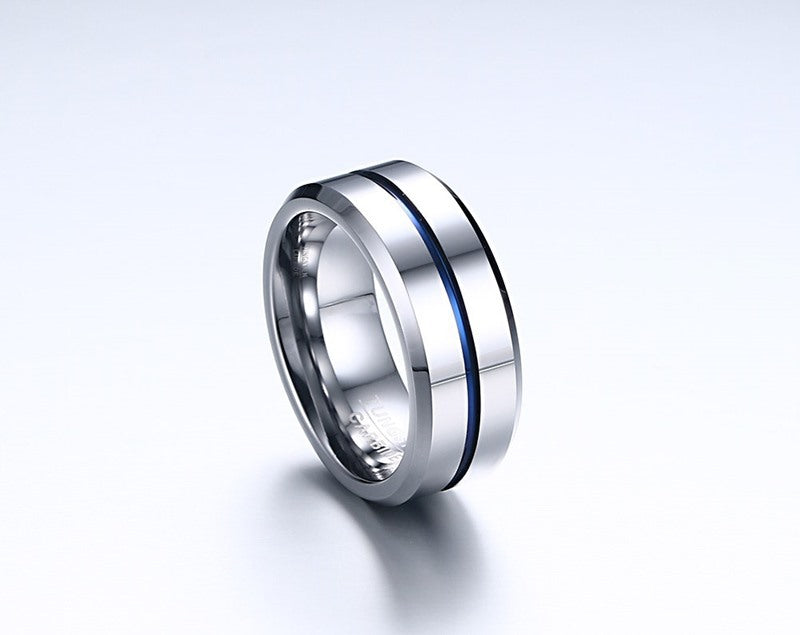 A Minimalist Men's Ring Made Of Tungsten Steel, Perfect As A Gift