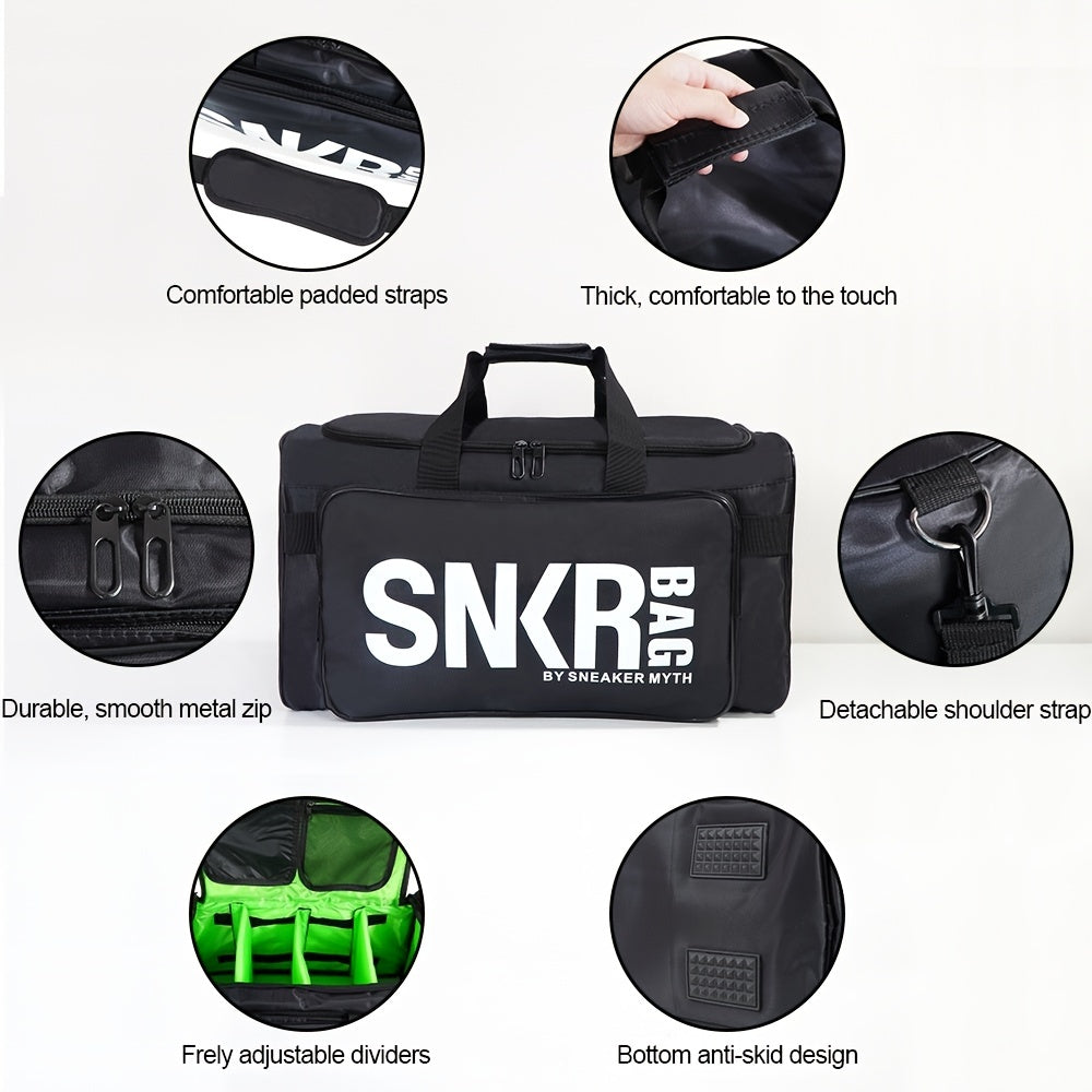 Ultra-Lightweight Sports Bag - Spacious Zippered Gym Duffel with Stylish Letter Pattern - Perfect for Basketball Training and Everyday Use