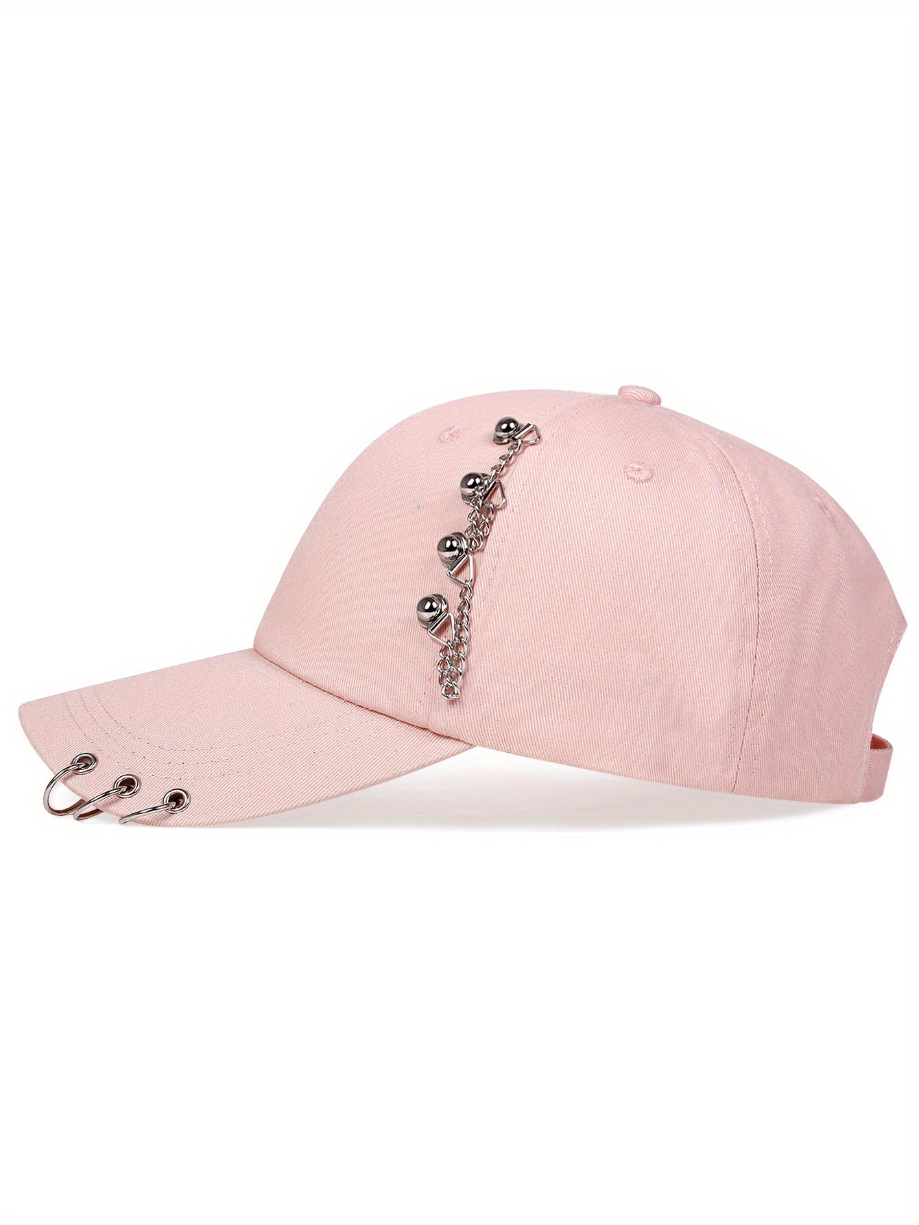 1pc 1pc Unisex Trendy Sunshade Adjustable Baseball Cap With Rivets For Outdoor Sport