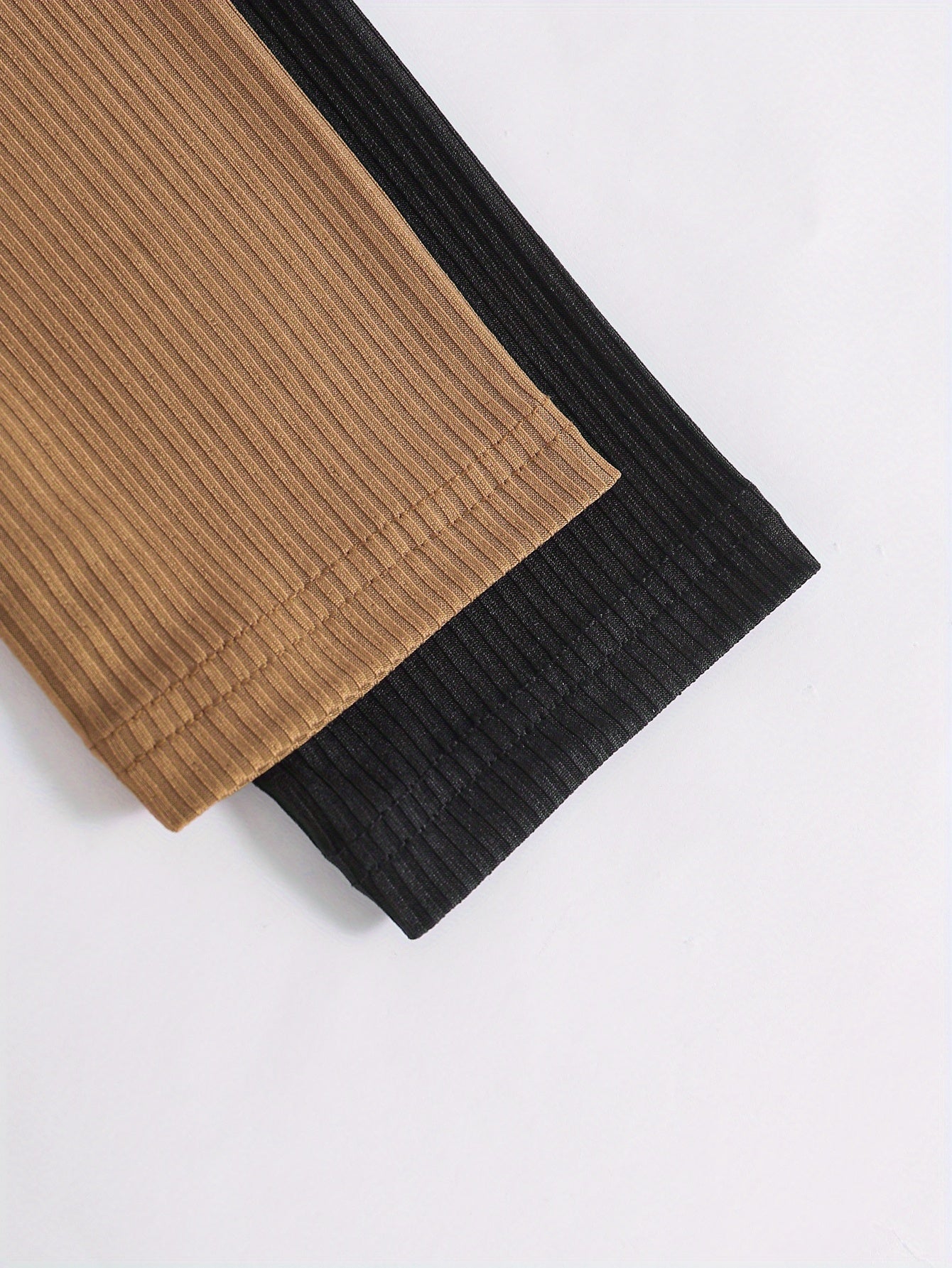 2 Sets Girl's Ribbed Outfit, Peplum Top & Pants Set, Casual Toddler Kid's Clothes For Spring Fall