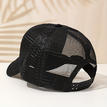 1pc Breathable Summer Fashionable Letter Pattern Baseball Cap, Casual Sun Protection Hat For Men
