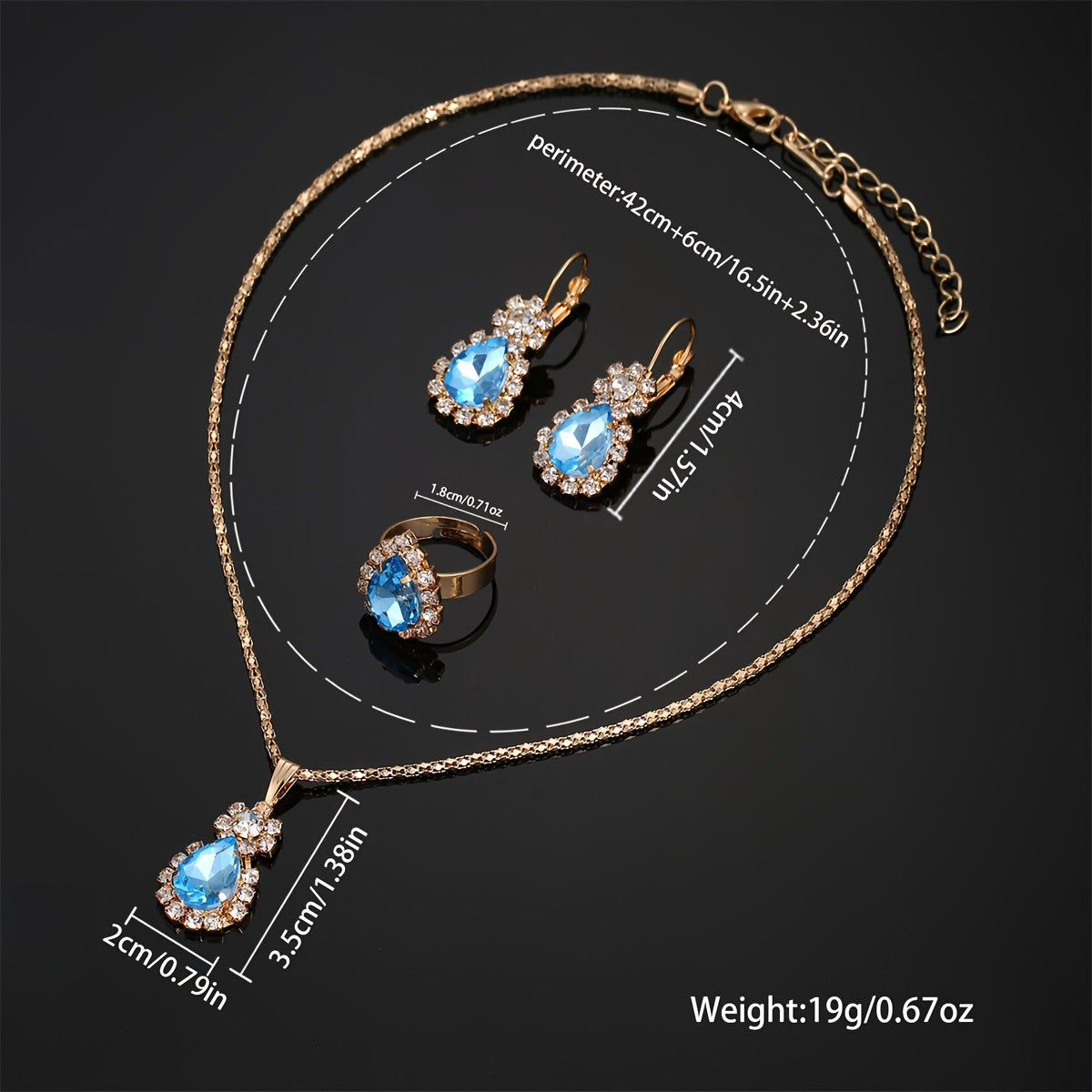 Elegant Rhinestone Quartz Women's Watch & Chic 4pc Jewelry Set - Shock-Resistant, Japanese Movement, Perfect Gift