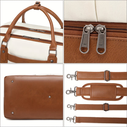 Simple Large-capcity Travel Bag Sets, Lightweight Luggage Zipper Handbag, Portable Overnight Bag With Detachable Strap Unisex Bag For Daily Use