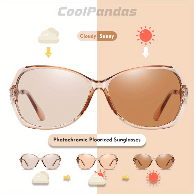 Fashion Design HD Photochromic Sunglasses For Women Polarized Glasses Driving Travel Oversized Ultralight Luxury Ladies Eyewear best gifts for Mother's Day