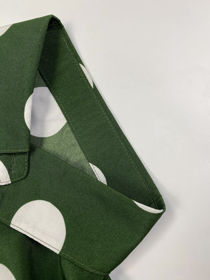 Elegant Plus Size Polka Dots Print Maxi Dress - Women's Button Up Collared Belted