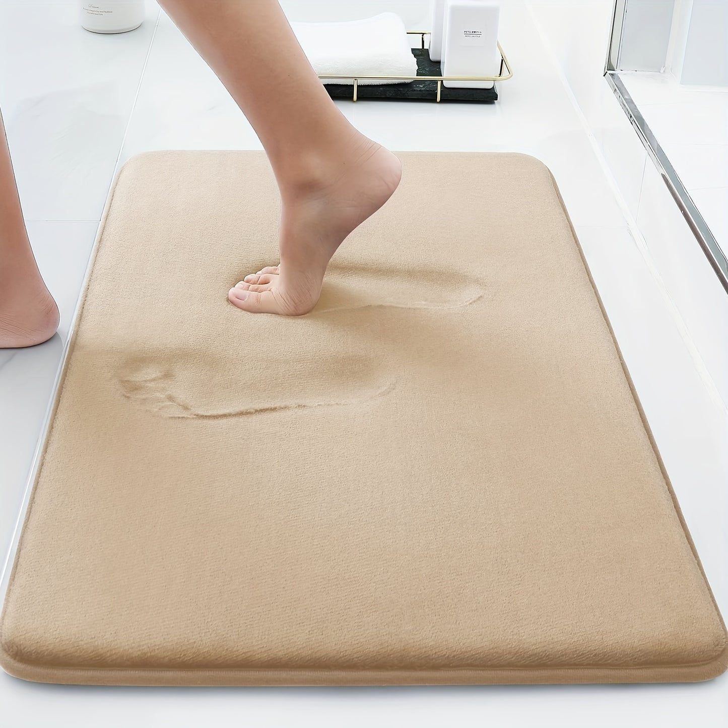 1PC Sponge Flat Bathroom Anti-slip Mat, Bathroom Water Absorption Anti-skid Mat, Bathroom Doormat, Bedroom Carpet, Floor Mat, kitchen Area Rugs, Laundry, bedrooom, shower, indoor mat
