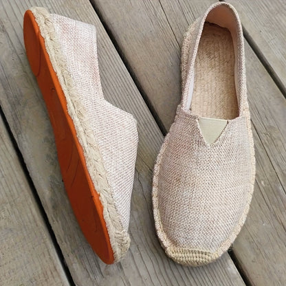 Mens Canvas Espadrille Loafers - Breathable Mesh Lining, Slip-On Design, Comfortable Rubber Soles for Casual Walking - Perfect for Fall, Spring, Summer Seasons