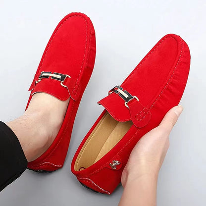 Men's Moccasin Loafer Shoes With Metallic Decor, Comfy Non-slip Slip On Shoes, Men's Shoes, Spring And Summer