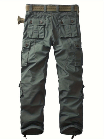 Relaxed Fit Multi-Pocket Cargo Pants for Men - Wear-Resistant, Tactical, Loose-Fitting, Comfortable, Durable, Versatile, and Practical - Ideal for Outdoor Activities, Hiking, Camping, and Travel