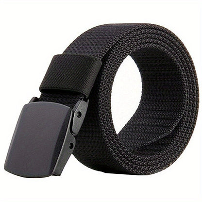 1pc Men's Automatic Buckle Tactical Canvas Belt For Work, Outdoor Sports, Military
