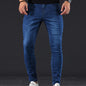 Mens Slim Fit Flex Denim Jeans - Ruggedly Distressed Streetwear with Comfortable Medium Stretch - Fashionable Casual Elegance