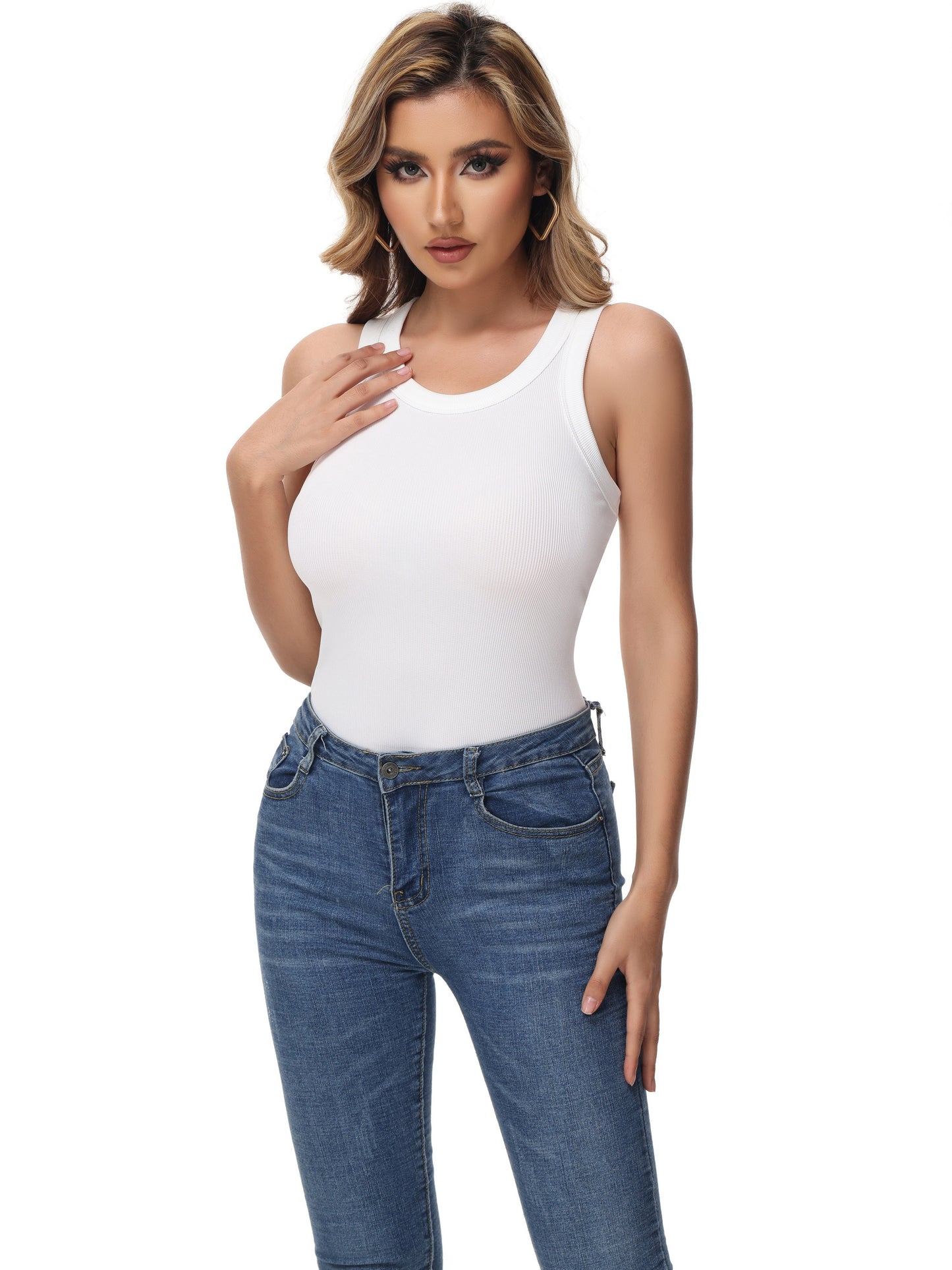 Women Sleeveless Sports Tank Top, Workout Casual Rib Basic Slim Fit Sports Tank Top, Women's Activewear for Koningsdag/King's Day