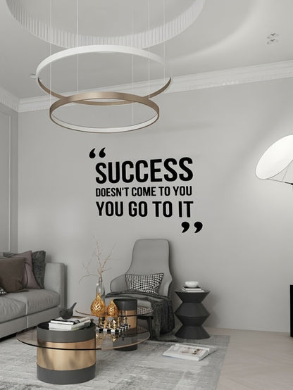1pc Plastic Removable Sticker - Modern Art English Wall Sticker Success - Waterproof, For Bedroom Living Room Decor - Home Decor Room Decor - Gift for Housewarming