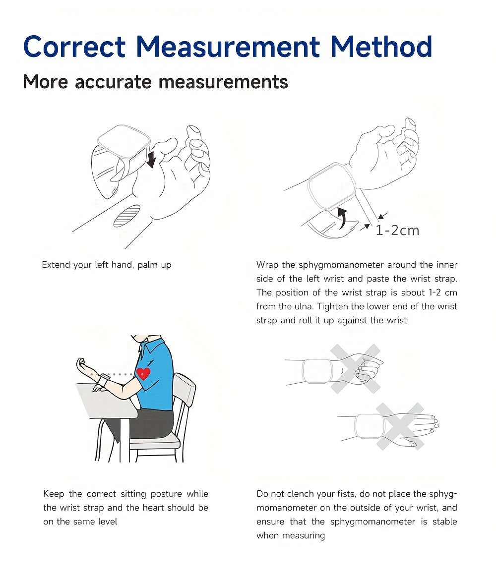 AccurateCare Wrist Blood Pressure Monitor - Rechargeable Sphygmomanometer with English Voice Broadcast, Storage Box, and Built-in Lithium Battery for Easy Monitoring at Home or On-The-Go