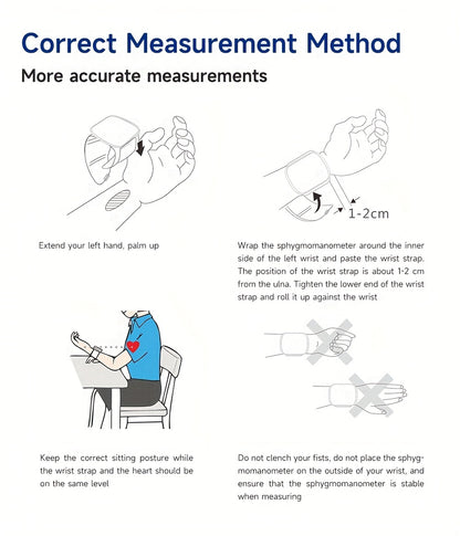 AccurateCare Wrist Blood Pressure Monitor - Rechargeable Sphygmomanometer with English Voice Broadcast, Storage Box, and Built-in Lithium Battery for Easy Monitoring at Home or On-The-Go