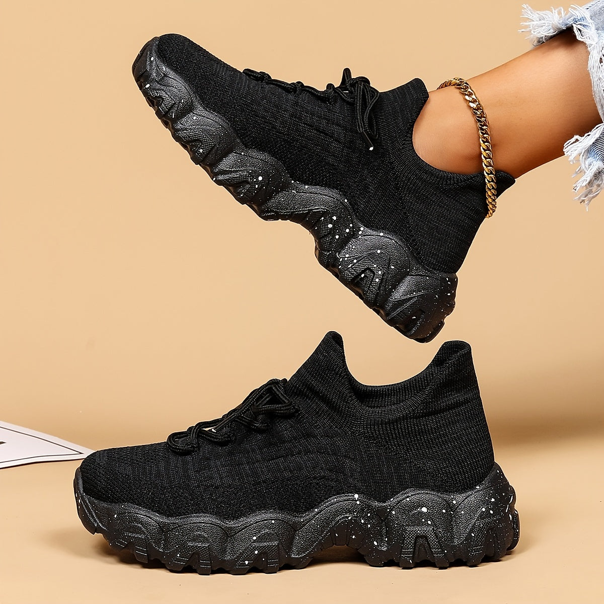 Women'S Casual Sports Sneakers, Striped Low Top Slip-On Shoes with Round Toe, Non-Slip Rubber Sole, Fabric Upper & Inner, All-Season Spring Footwear