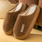 Warm & Cozy Striped Slippers: Soft, Fluffy Indoor Comfort with Non-Slip Grip for Winter