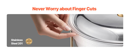 SucceBuy Lot de 4 boîtes à frire pour buffet, chafer en acier inoxydable avec poêle ronde pleine grandeur, serveur chauffant pour restauration, pour banquets de fête