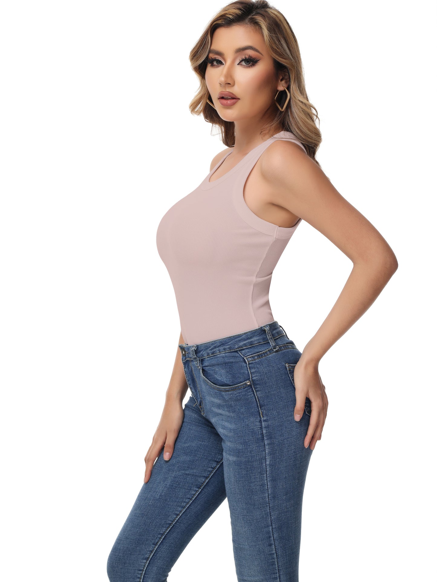 Women Sleeveless Sports Tank Top, Workout Casual Rib Basic Slim Fit Sports Tank Top, Women's Activewear for Koningsdag/King's Day