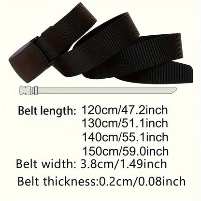 1pc Men's Automatic Buckle Tactical Canvas Belt For Work, Outdoor Sports, Military