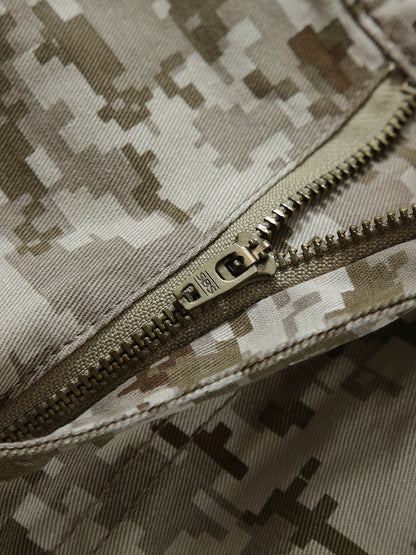 AKNAVY Solid Cotton Camo Multi Flap Pockets Men's Straight Leg Cargo Pants, Loose Casual Outdoor Pants, Men's Work Pants For Hiking Fishing Angling