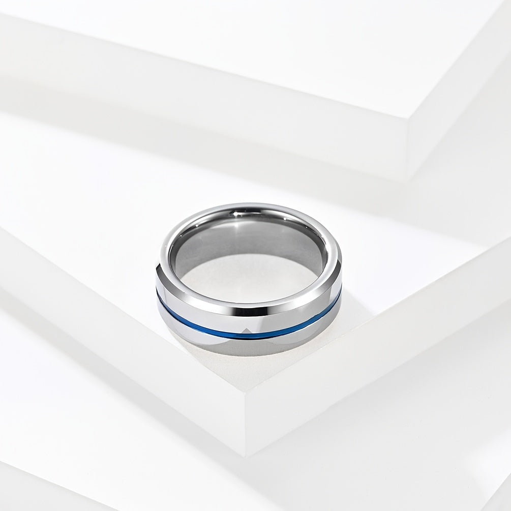 A Minimalist Men's Ring Made Of Tungsten Steel, Perfect As A Gift
