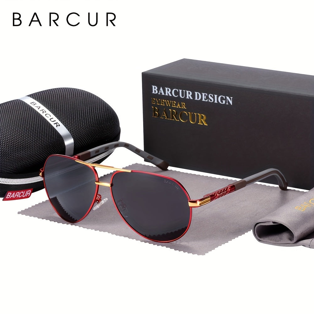 BARCUR Vintage Men's Glasses Men Polarized Coating Classic Sun Glasses Women Shade Male Driving Accessories Eyewear With Original Package