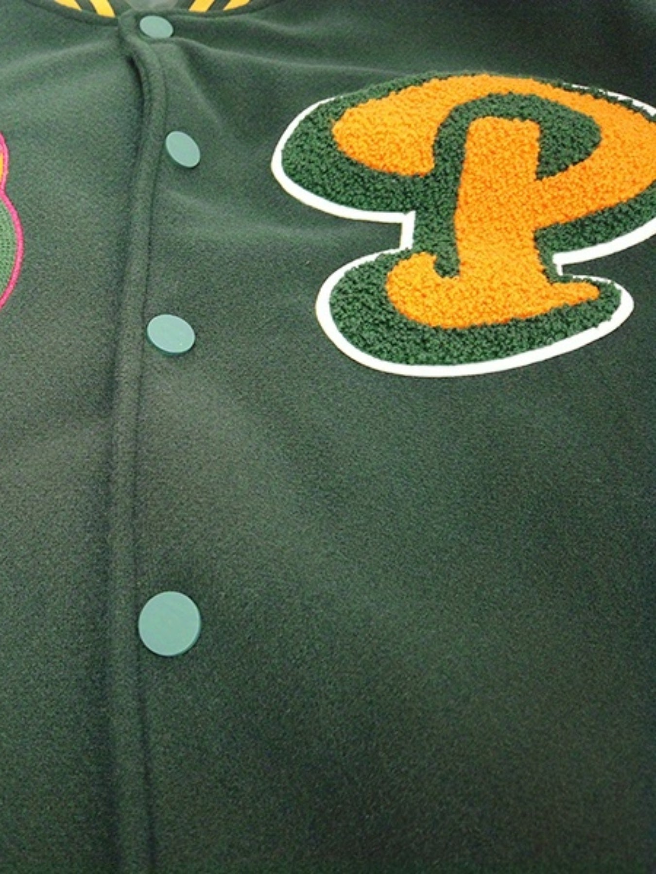 Mens Panda Embroidered Varsity Jacket - Stylish Color Block, Button Up for Spring/Fall - Handcrafted Design, Perfect for School or Casual Wear