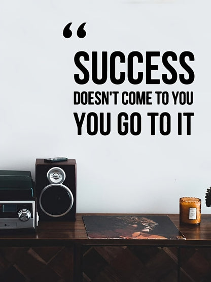 1pc Plastic Removable Sticker - Modern Art English Wall Sticker Success - Waterproof, For Bedroom Living Room Decor - Home Decor Room Decor - Gift for Housewarming