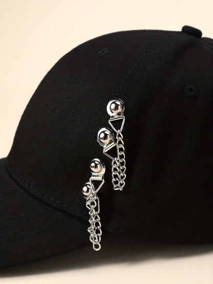 1pc 1pc Unisex Trendy Sunshade Adjustable Baseball Cap With Rivets For Outdoor Sport