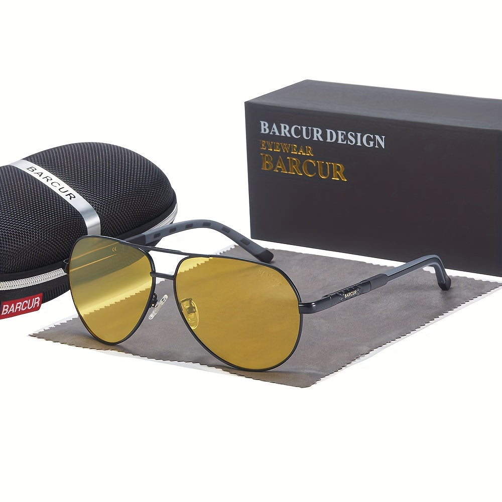 BARCUR Vintage Men's Glasses Men Polarized Coating Classic Sun Glasses Women Shade Male Driving Accessories Eyewear With Original Package