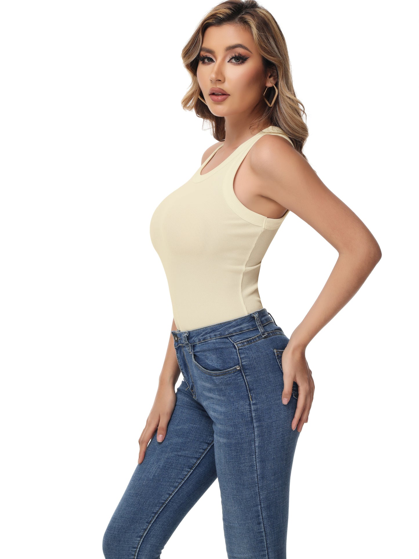 Women Sleeveless Sports Tank Top, Workout Casual Rib Basic Slim Fit Sports Tank Top, Women's Activewear for Koningsdag/King's Day