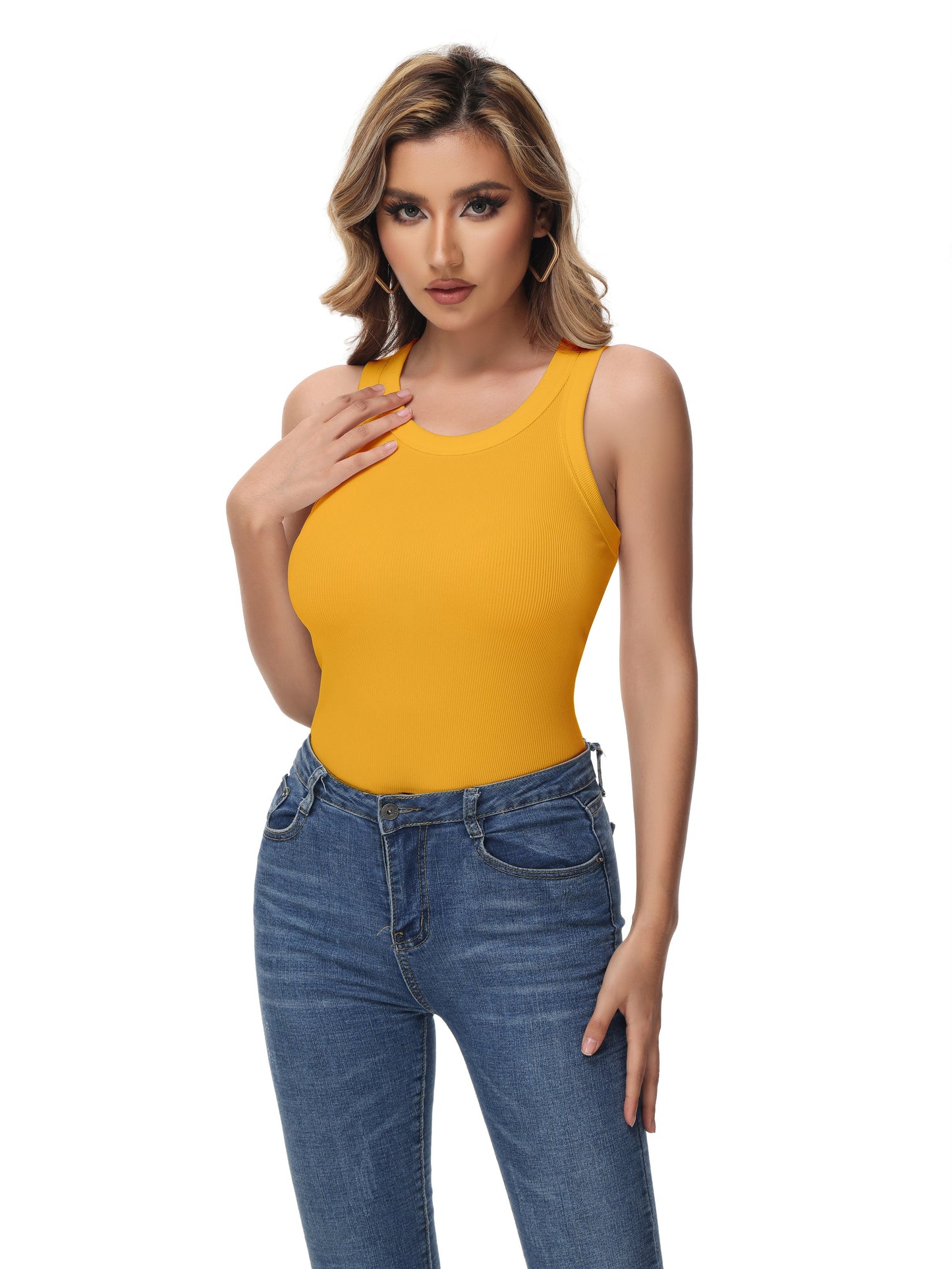 Women Sleeveless Sports Tank Top, Workout Casual Rib Basic Slim Fit Sports Tank Top, Women's Activewear for Koningsdag/King's Day