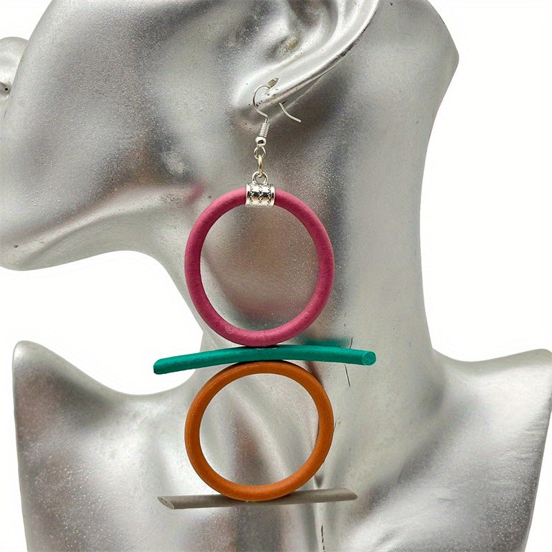 Exaggerated Long Dangle Earrings Bohemian Style Personality Design Rubber Jewelry Unique Party Ear Accessories