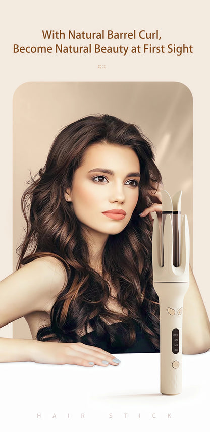 Genai Automatic Hair Curler: 28mm Barrel, 4 Temperature Settings, Negative Ion Generator, Intelligent Timer & Sensor, Auto Shut-Off for Safety