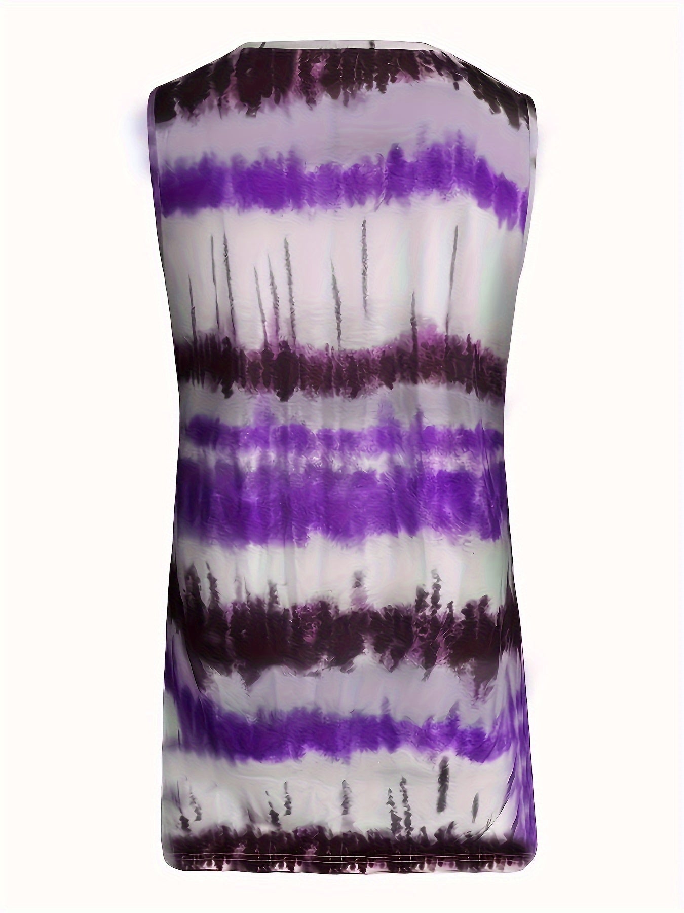 Elegant Tie Dye V-Neck Tank Top – Comfort Stretch, All-Season Chic & Durable