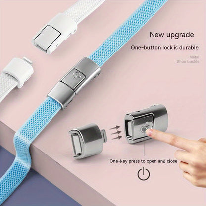 New Lightweight Button Switch Buckle Tie-Free Shoelaces For Adults