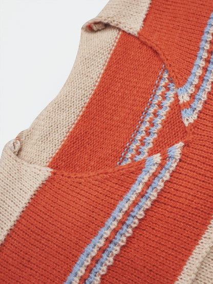 Plus Size Elegant Striped Sweater Dress - Soft High Stretch V Neck Long Sleeve Oversized Polyester Knit Fabric for Fall Winter - Comfortable and Chic