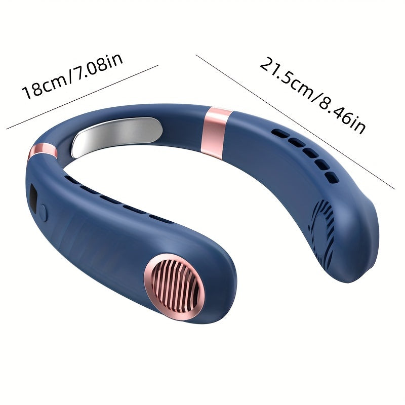 5-Speed Portable Neck Fan with Digital Display - Wearable, Rechargeable, and USB Charging - Perfect for Outdoor Activities, Travel, and Gift Giving
