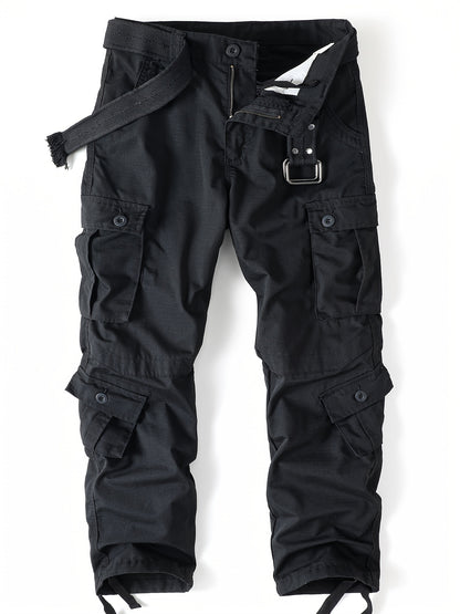 Relaxed Fit Multi-Pocket Cargo Pants for Men - Wear-Resistant, Tactical, Loose-Fitting, Comfortable, Durable, Versatile, and Practical - Ideal for Outdoor Activities, Hiking, Camping, and Travel