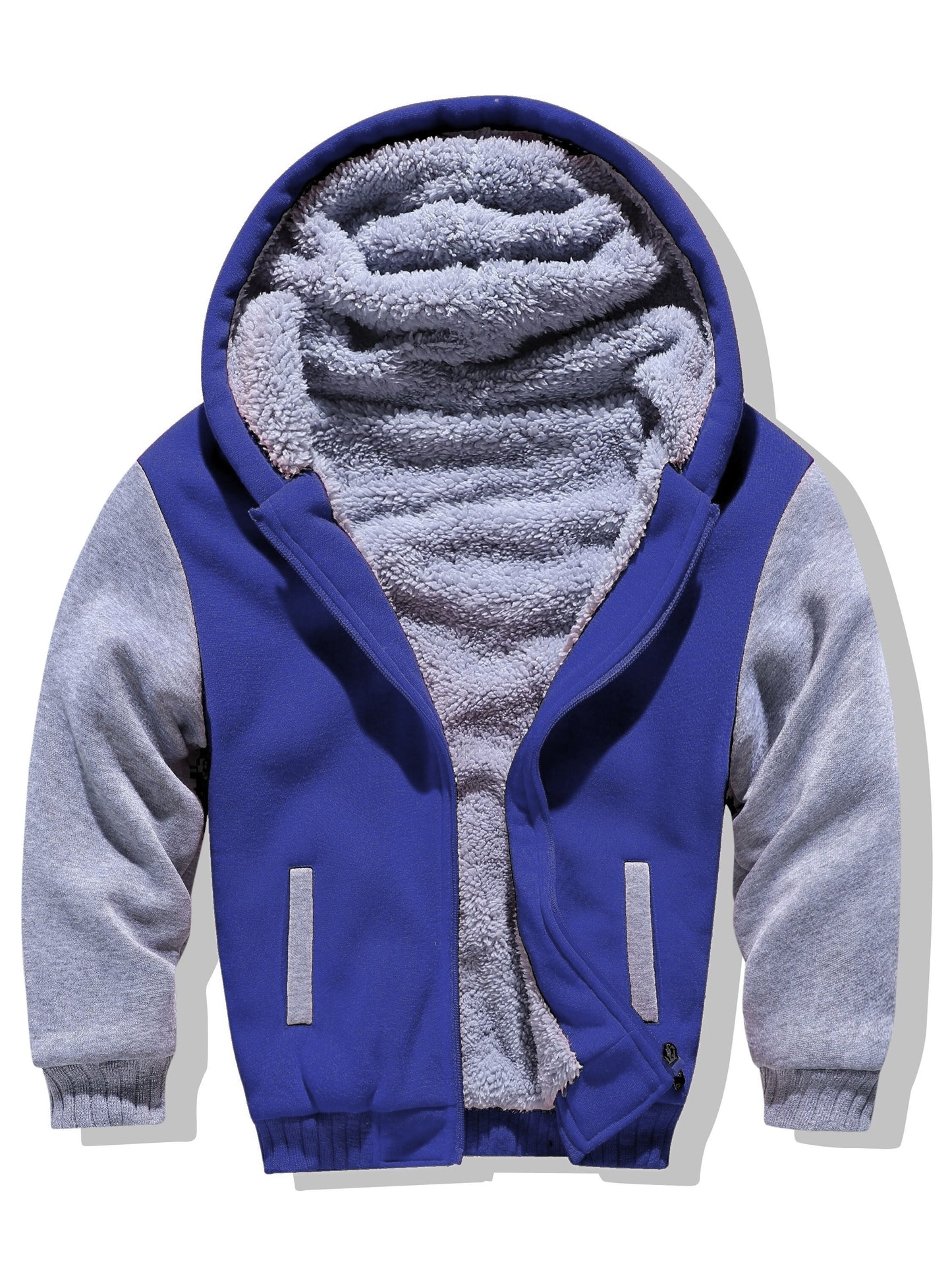 Boys Sherpa Lined Hoodie Kids Fleece Sweatshirt Full Zip Hooded Jacket