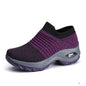 Women's Air Cushion Sole Sock Sneakers, Lightweight Knit Slip On Shoes, Breathable Running Shoes