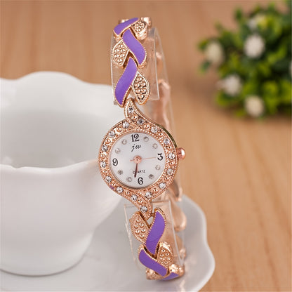 Elegant Rhinestone Quartz Women's Watch & Chic 4pc Jewelry Set - Shock-Resistant, Japanese Movement, Perfect Gift