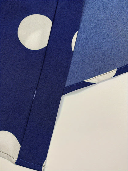 Elegant Plus Size Polka Dots Print Maxi Dress - Women's Button Up Collared Belted