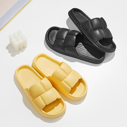 Soft & Silent EVA Slippers: Quick-Drying, Anti-Skid, Stylish Striped Design for Indoor/Outdoor Comfort