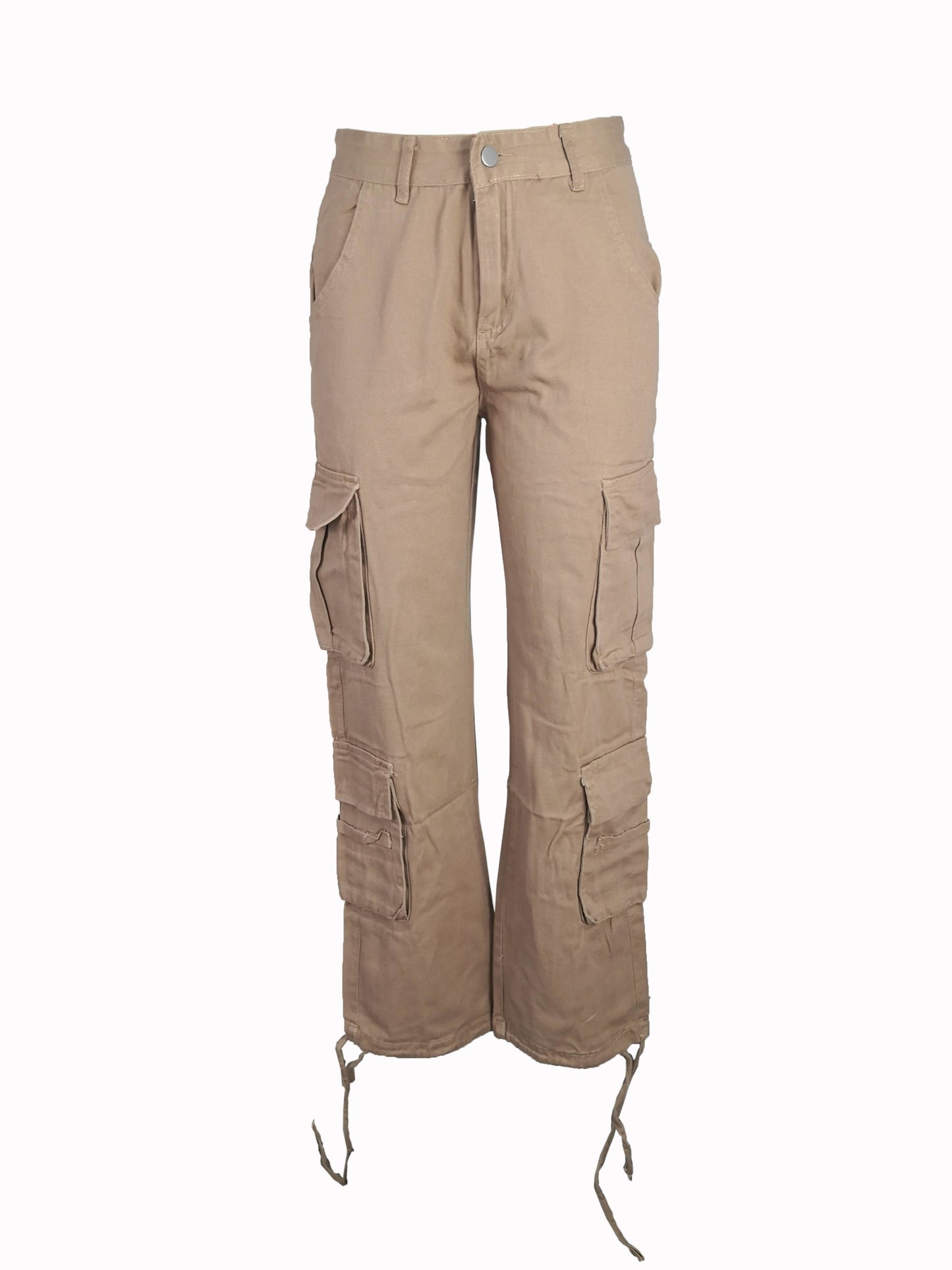 Black Flap Pockets Straight Jeans, Loose Fit Non-Stretch High Waist Cargo Pants, Y2K & Kpop Style, Women's Denim Jeans & Clothing